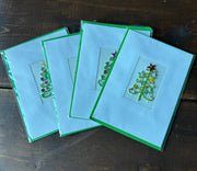 Christmas Tree Hand-Embroidered Greeting Cards