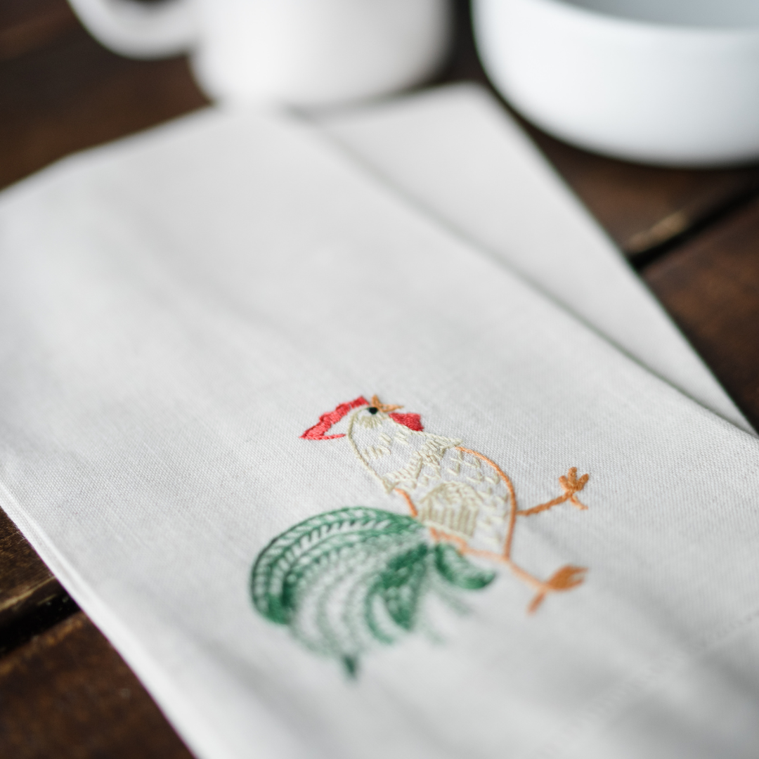 Tea Towels - Neutral Rooster