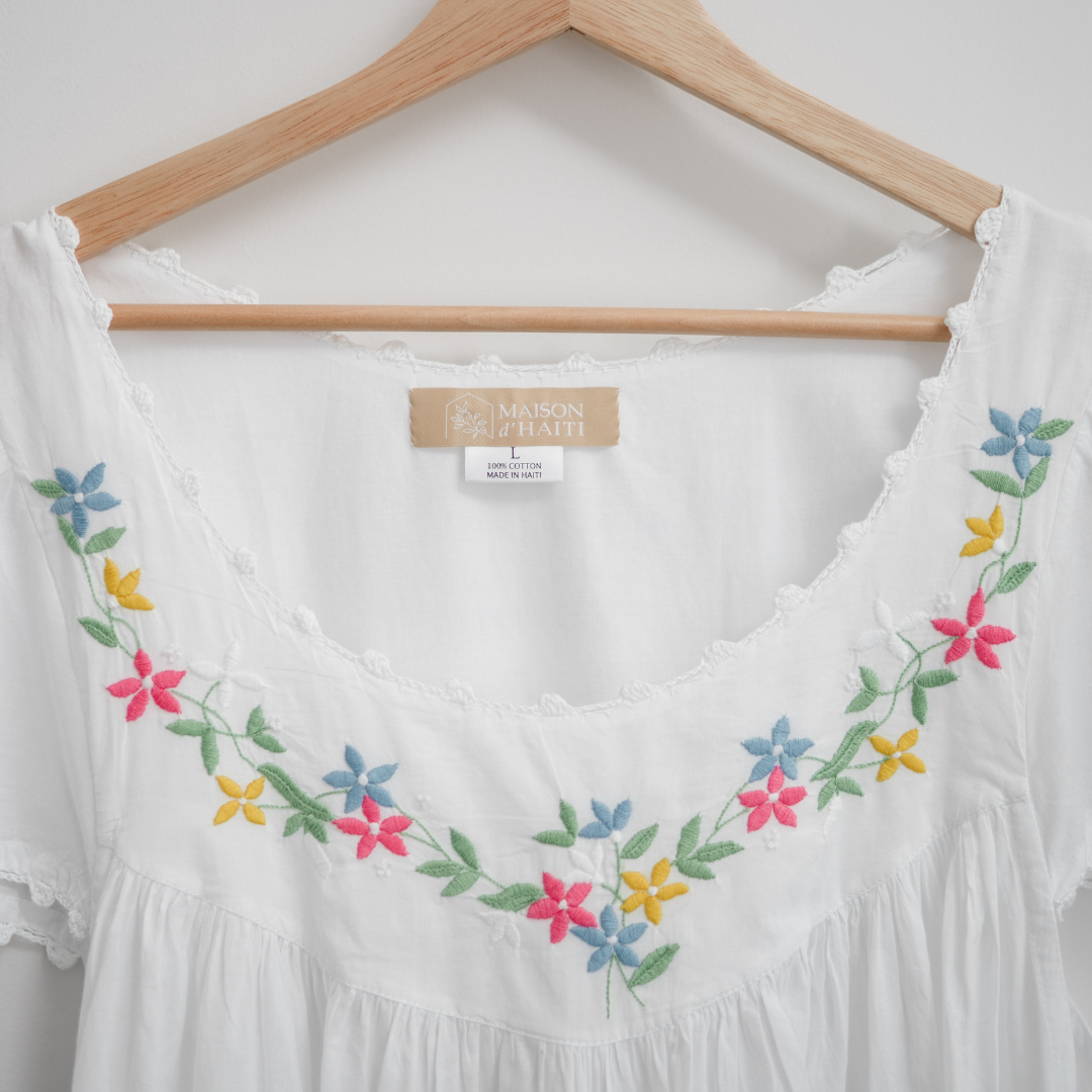 Cap Sleeve Garland Nightgown - Mixed