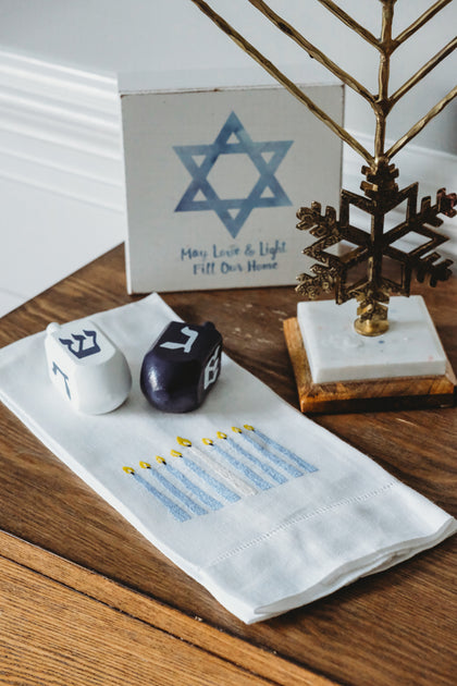 Happy Hanukkah Tea Towel  Wisconsin Historical Society Store