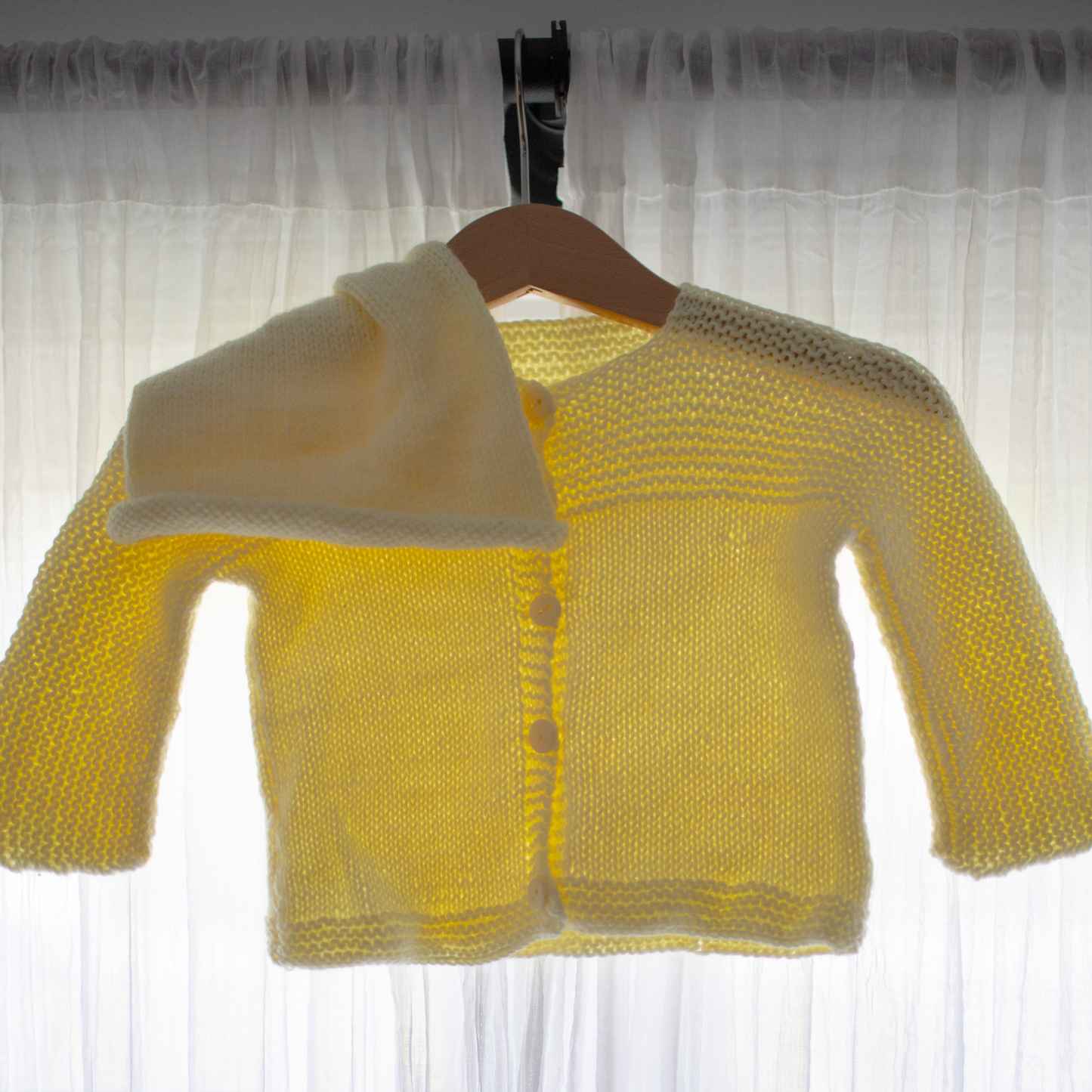 Hand-Knit Baby Sweater in Yellow