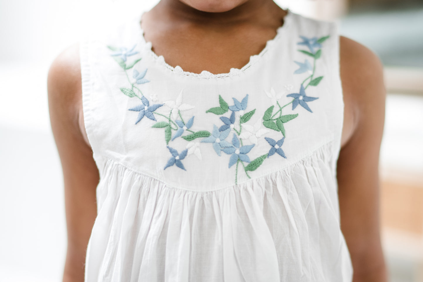 Little Girl Dress - Blue Garland