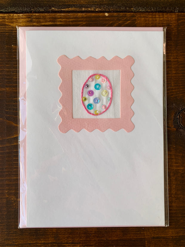 Easter Egg Hand-Embroidered Greeting Cards