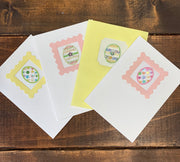 Easter Egg Hand-Embroidered Greeting Cards