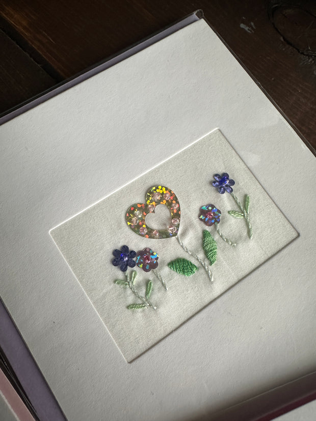 Valentine's Day Hand-Embroidered Greeting Cards