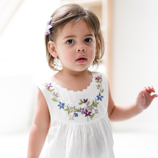 Little Girl Dress - Purple Garland