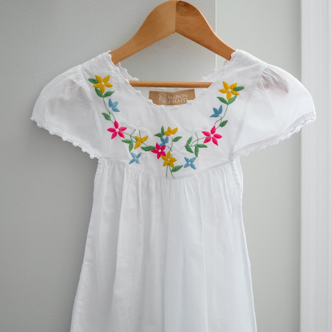 Little Girl Dress - Floral Cap Sleeve