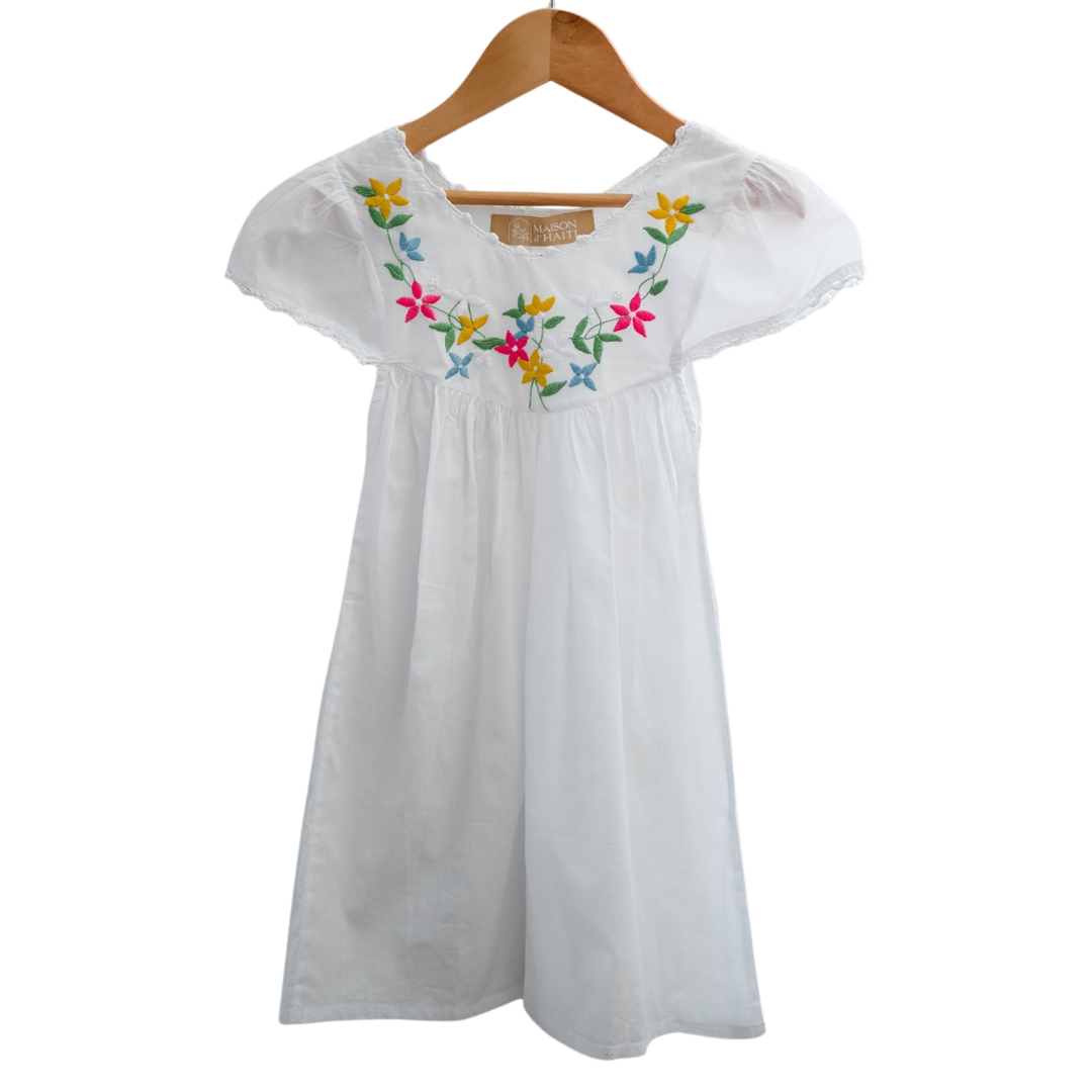 Little Girl Dress - Floral Cap Sleeve