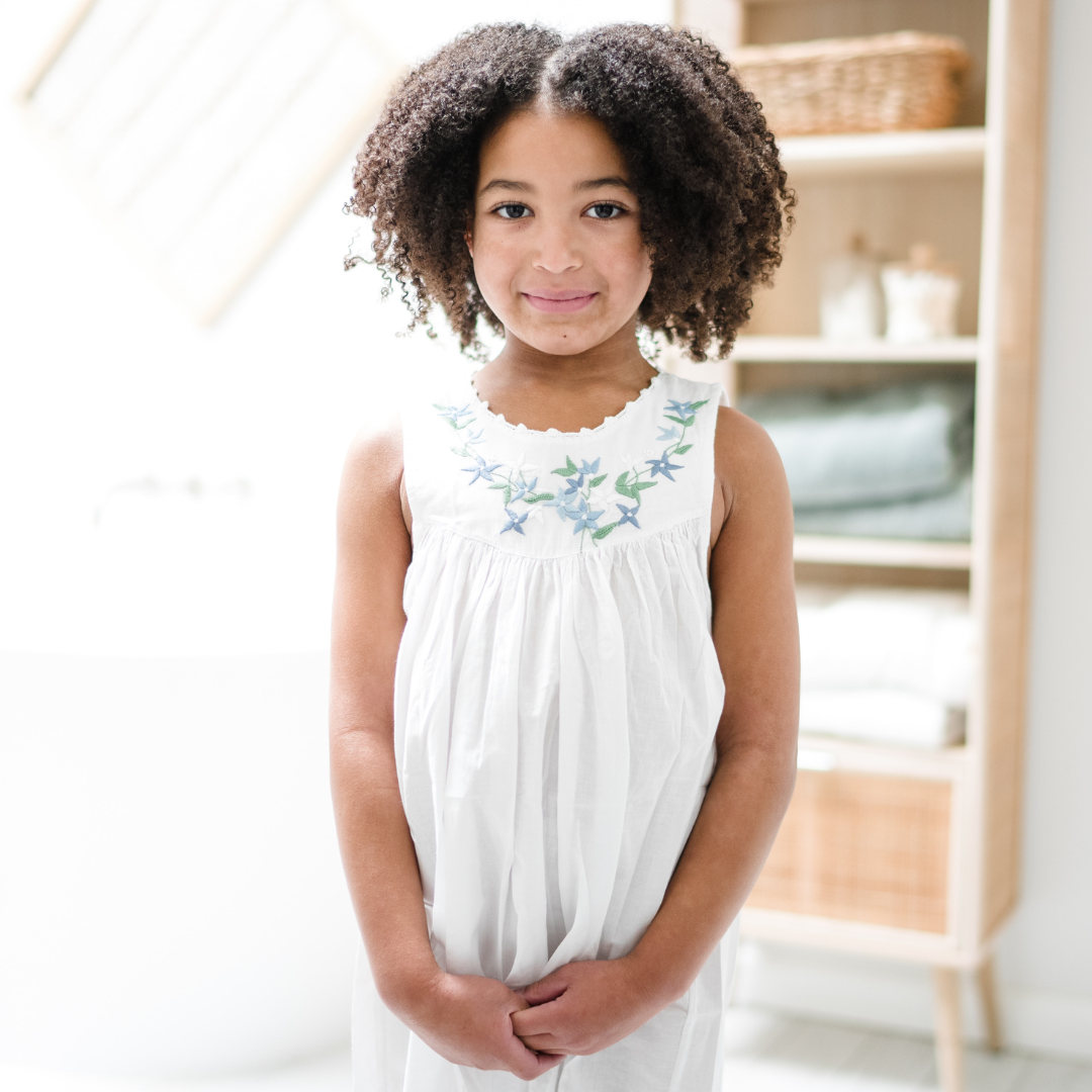 Little Girl Dress - Blue Garland