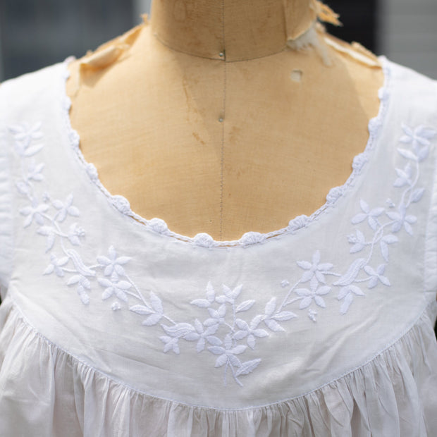 Nice n' Comfy Embroidered Cotton Nightgown (BL-G190) - Nostalgia